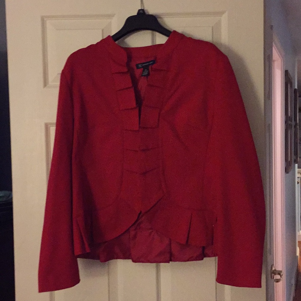 Red ruffled jacket